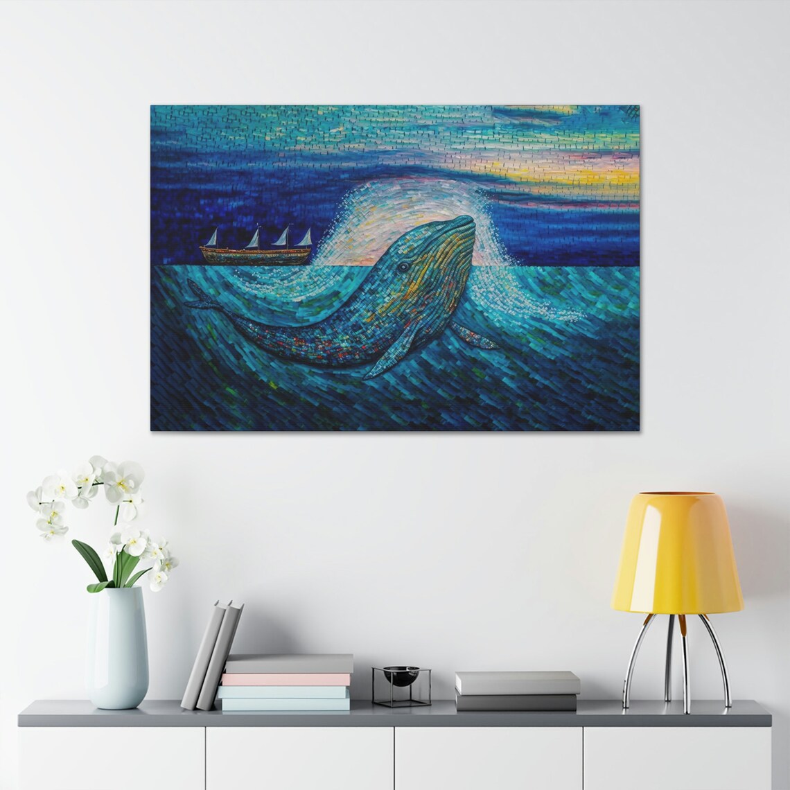 Whale Expressionism Art Print, Dramatic Style - Image 2