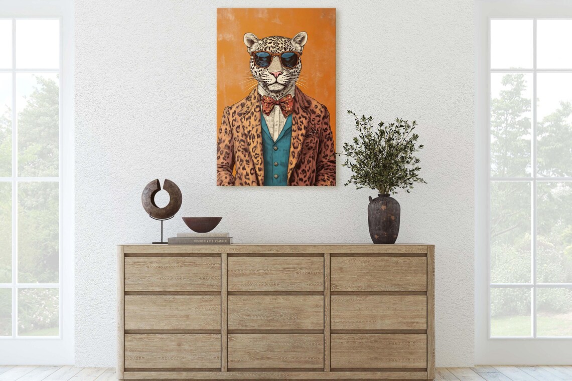 Hipster Leopard Cheetah Modern Animal Art Print - Image 3