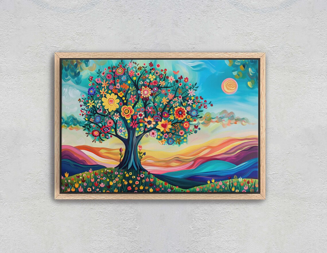 Abstract Tree Rainbow Modern Symbolism Art Print - Image 2