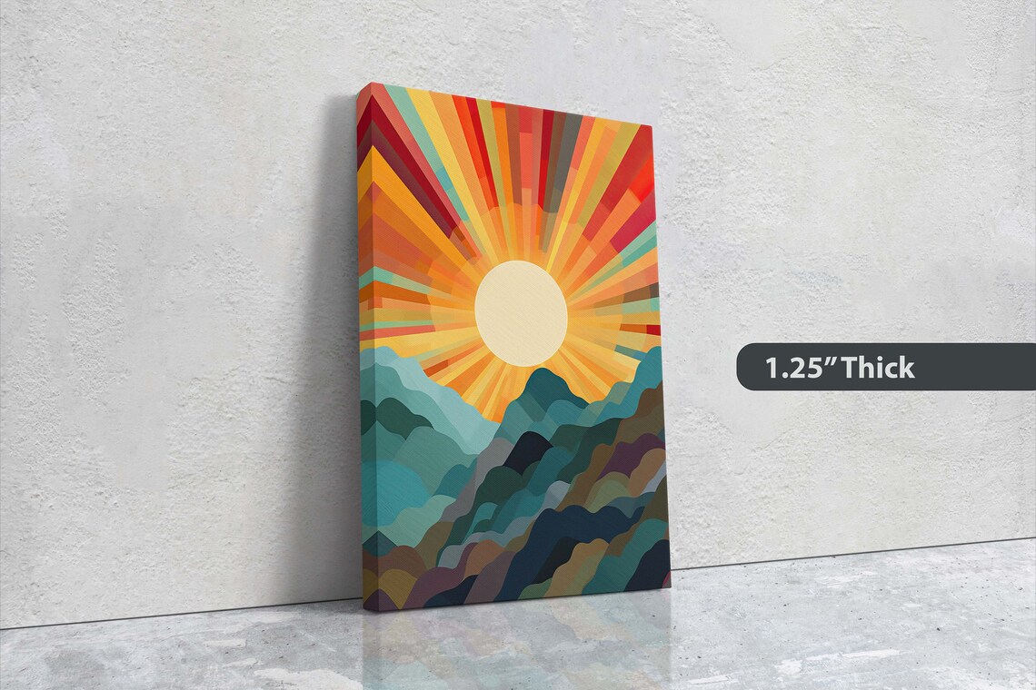 Sunshine Mountain Sunset, Mid-Century Modern Art Print - Image 3