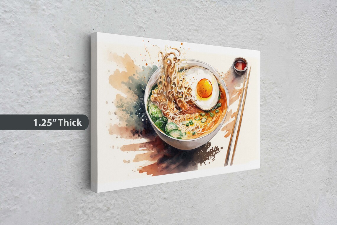Ramen Watercolor Art Print, Japanese Food Dining Decor - Image 3