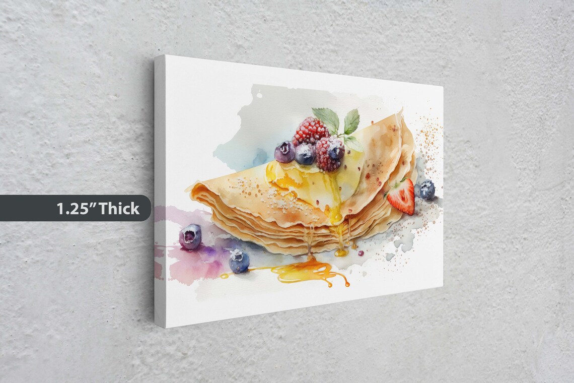 Crepes French Pastry Watercolor, Kitchen Art Print - Image 3