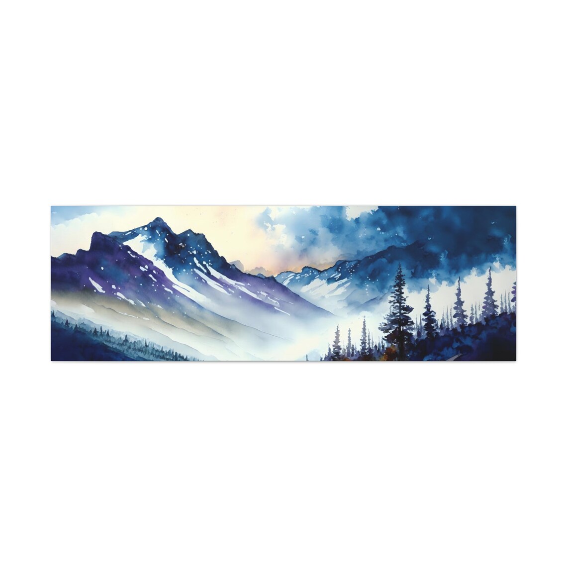 Mountain Side Landscape Watercolor Art Print - Image 3