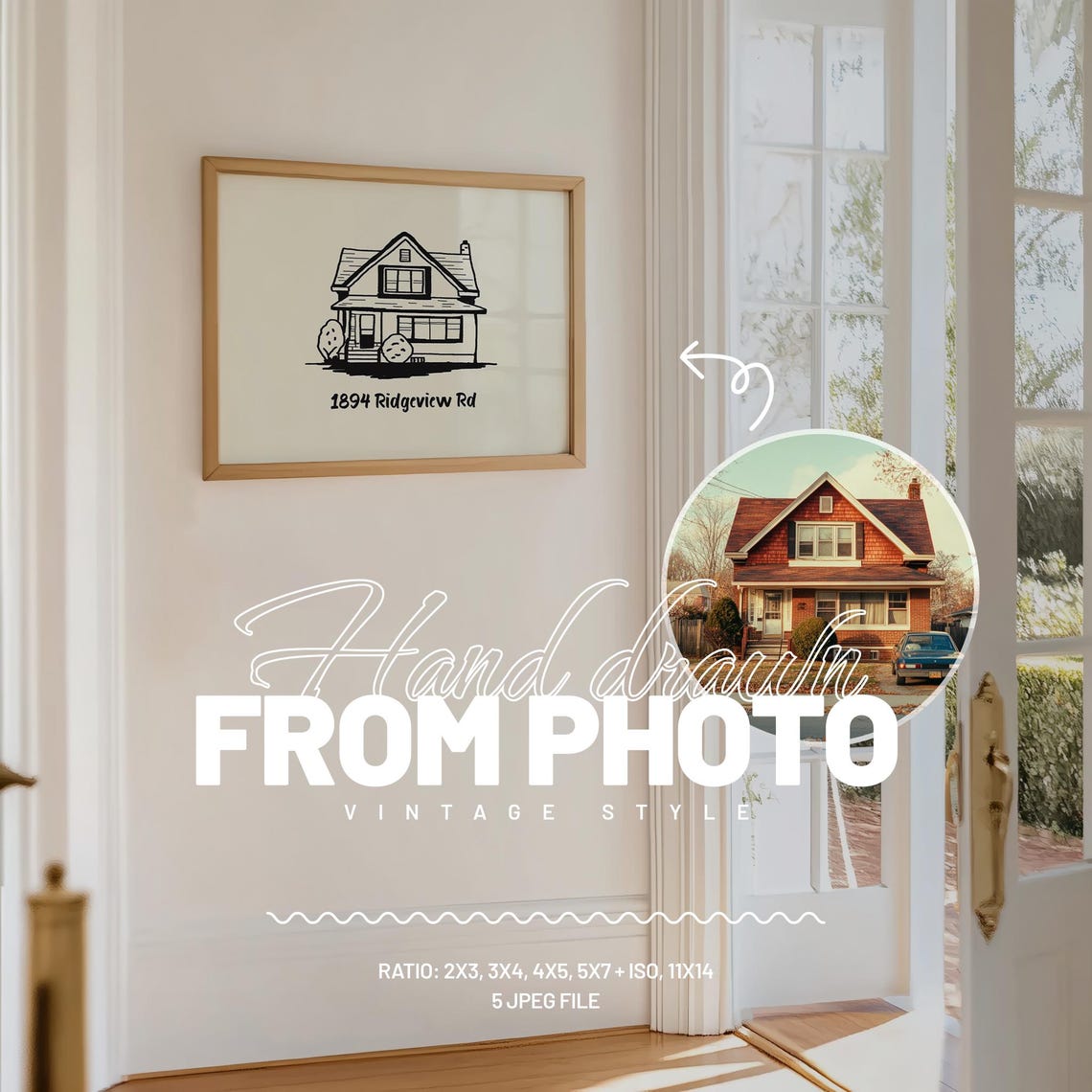 Personalized House Portrait Line Art Custom Address Home Gift Poster - Image 4