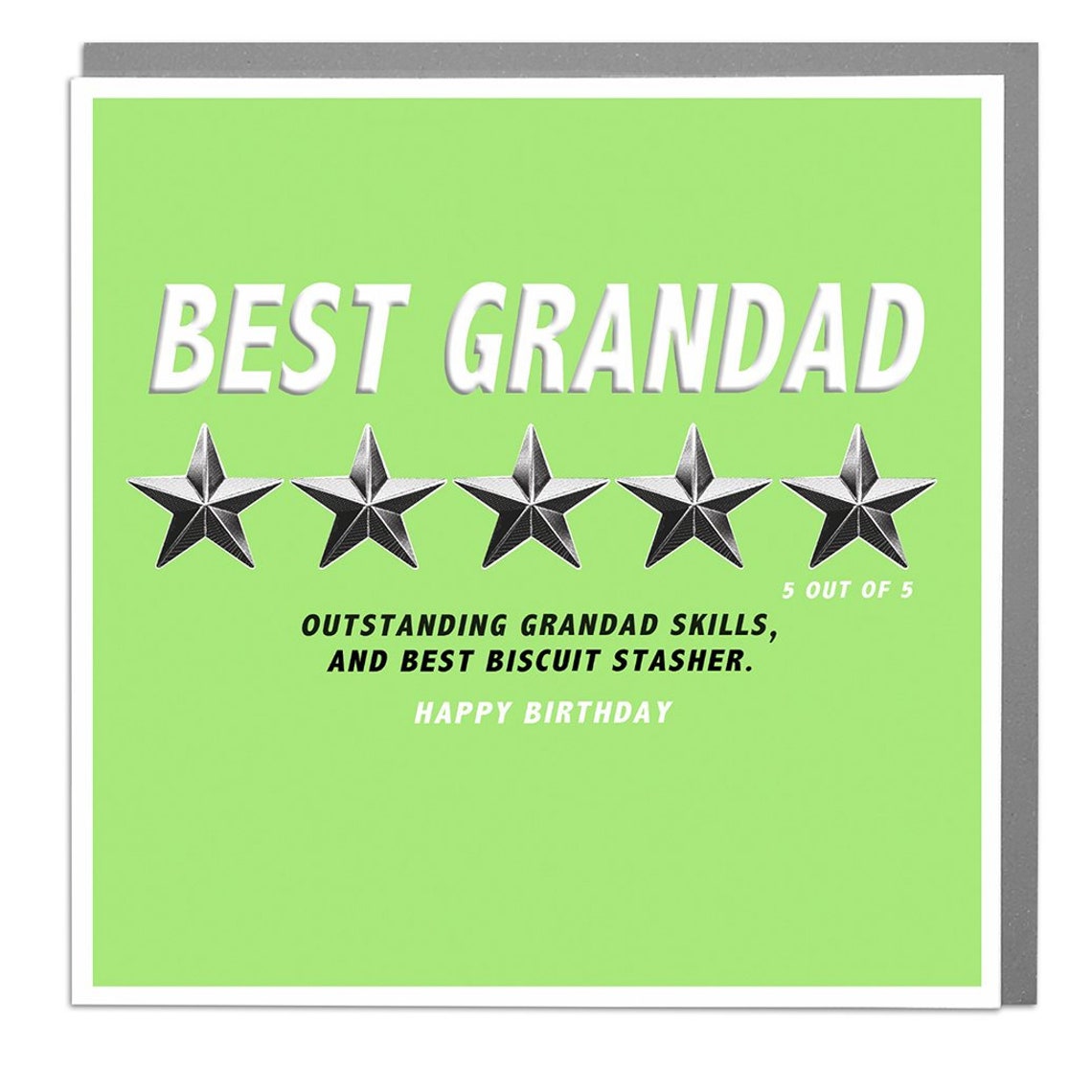 Grandad Five Star Happy Birthday Card