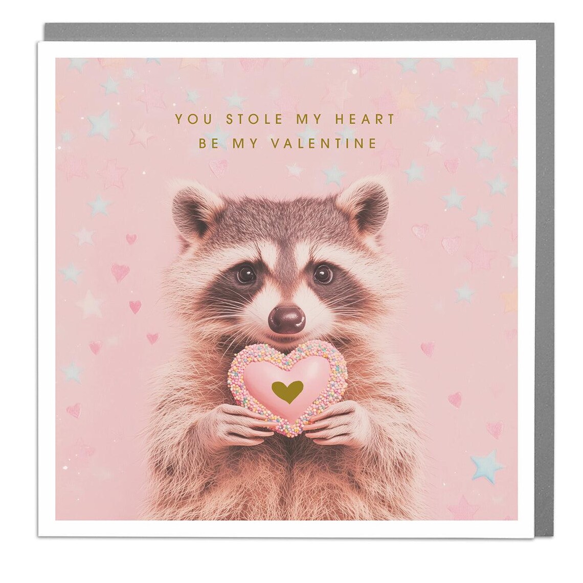 Cute Raccoon You Stole My Heart Valentine's Day Card Poster Art
