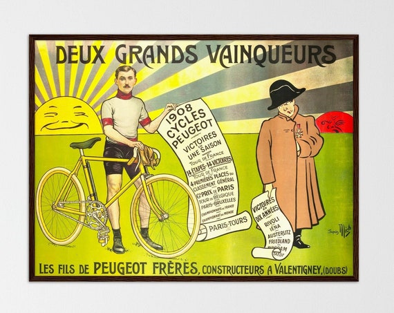 Vintage France Cycling Poster, Art Nouveau Print
