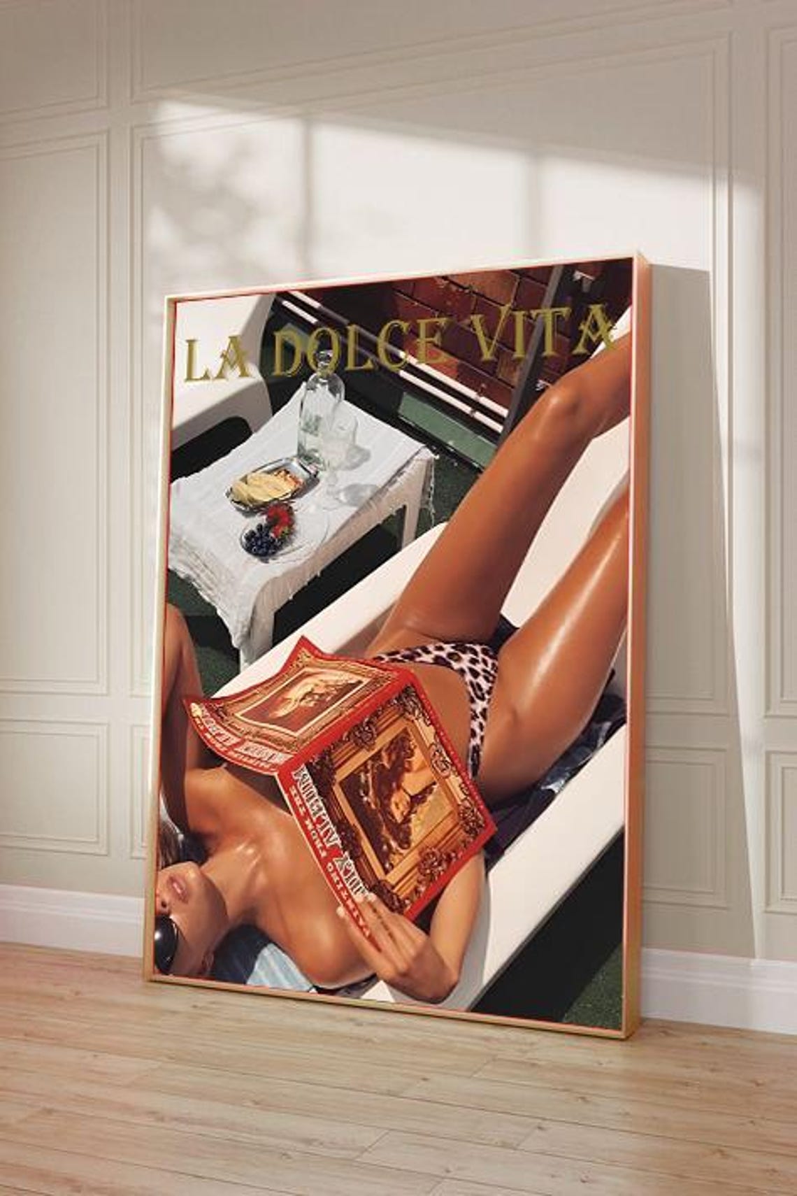 La Dolce Vita Sunbathing Woman Magazine Italian Summer Poster - Image 3