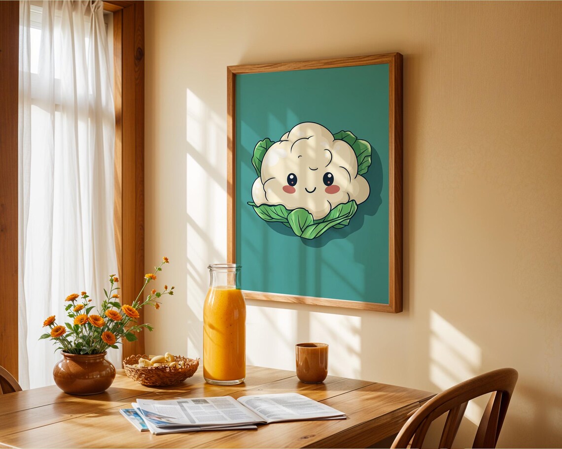 Cauliflower Kids Poster, Cute Kitchen Decor - Image 4