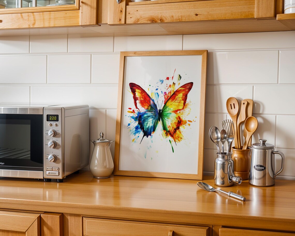 Butterfly Art Print, Modern Kitchen Decor - Image 6