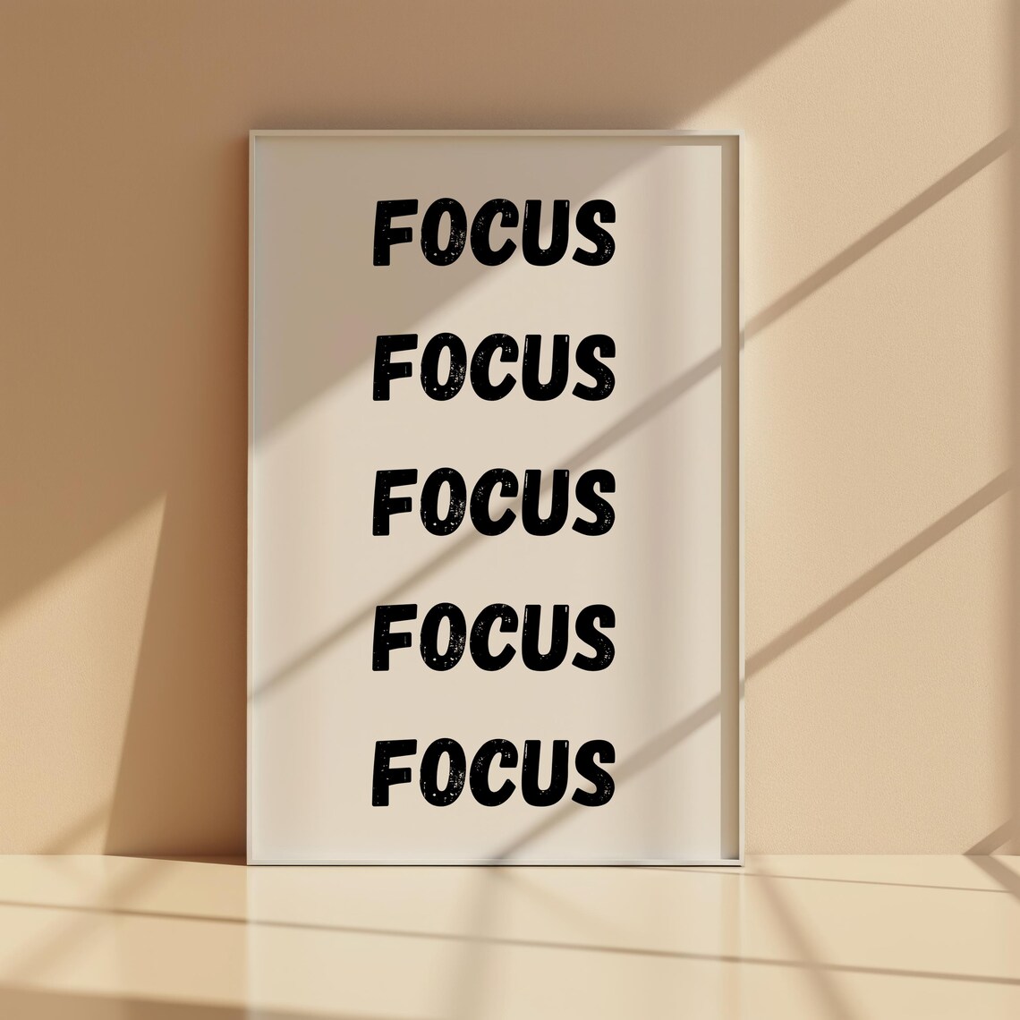 Focus Motivational Quote, Kitchen Office Decor