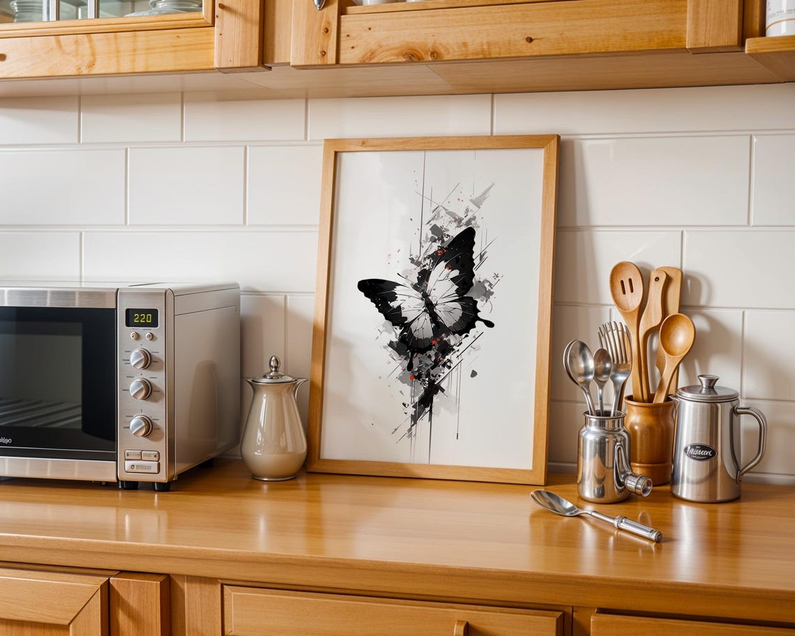 Butterfly Ink Poster Wall Art For Home Kitchen Room Decor - Image 6