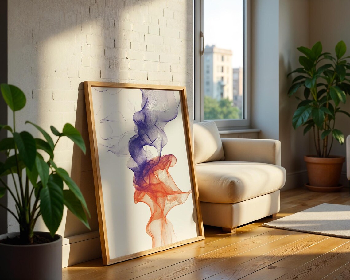 Bicolor Line Art, Home Kitchen Office Decor - Image 2