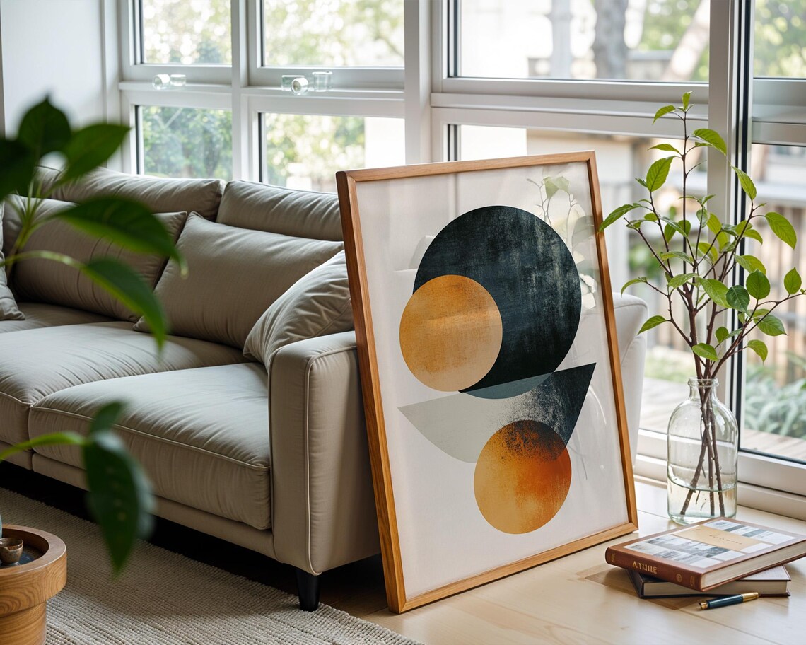Abstract Boho Circles Art Print, Home Decor