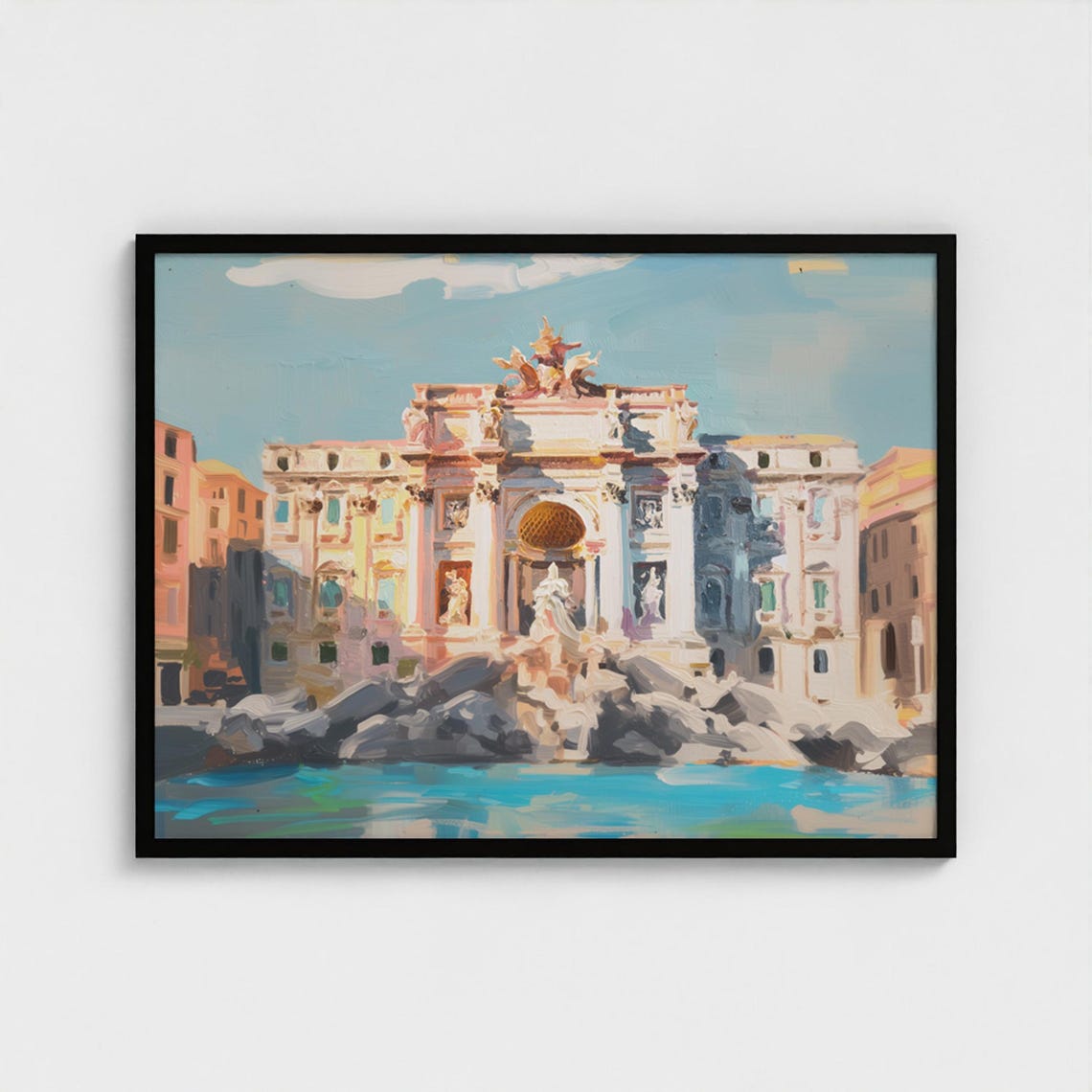 Rome Oil Painting Trevi Fountain Art Print Of Italy Roma Poster Travel