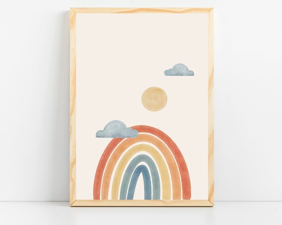 Rainbow Print Boho Rainbow Nursery Decor Colorful Nursery Art Boho Nursery Prints Baby Girl Room Decor Playroom Decor Kids Room Decor