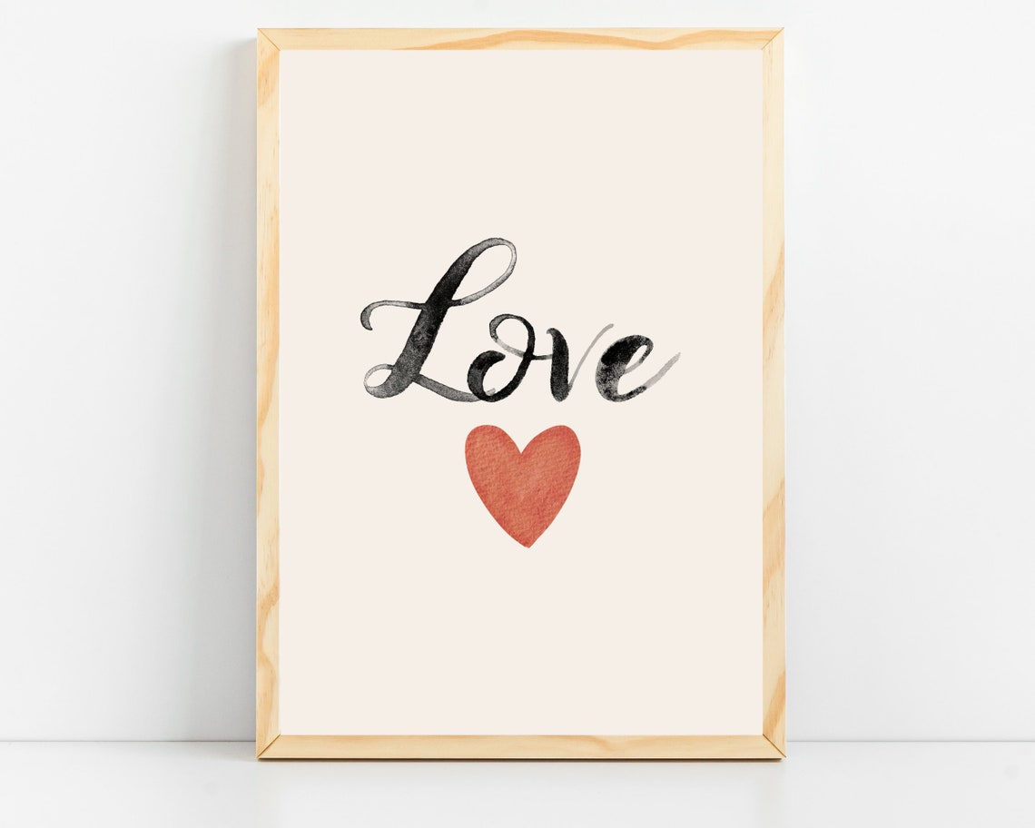 Baby Girl Room Wall Art Baby Room Love Quote Toddler Bedroom Watercolor Heart Art Print Kids Playroom Decor Girls Room Decor