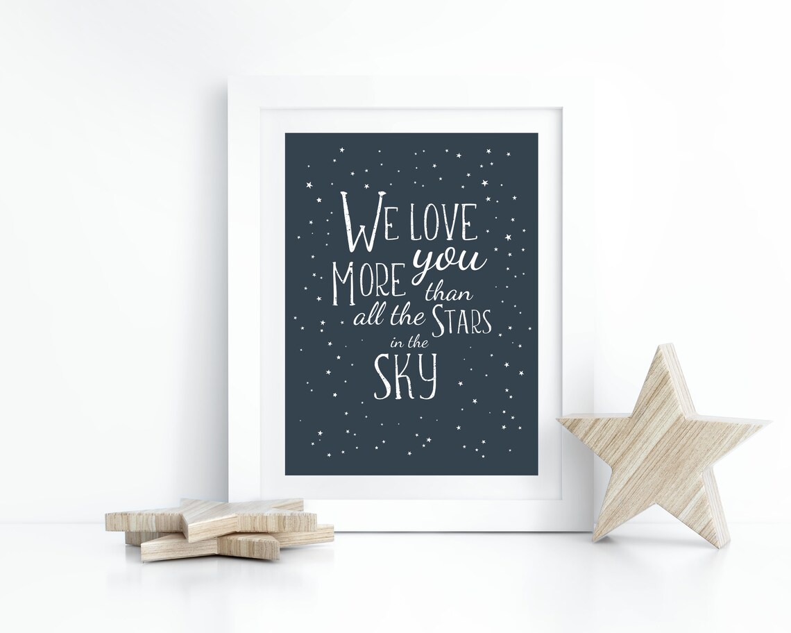 We Love You More Nursery Decor, Monochrome Art Print - Image 3