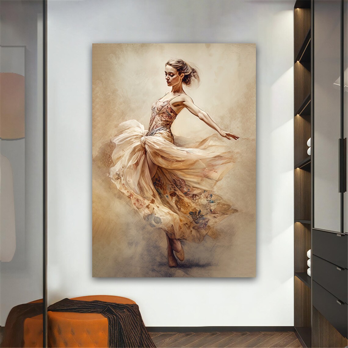 Abstract Ballerina Art Print, Modern Ballet Decor