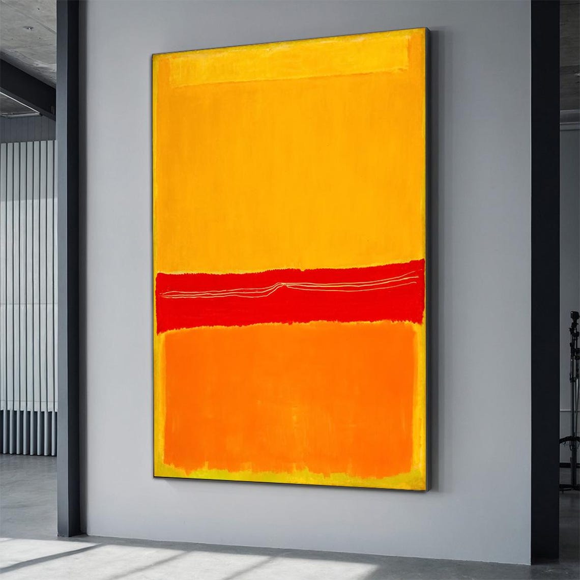 Mark Rothko Style Yellow Orange Red Band Abstract Art Poster