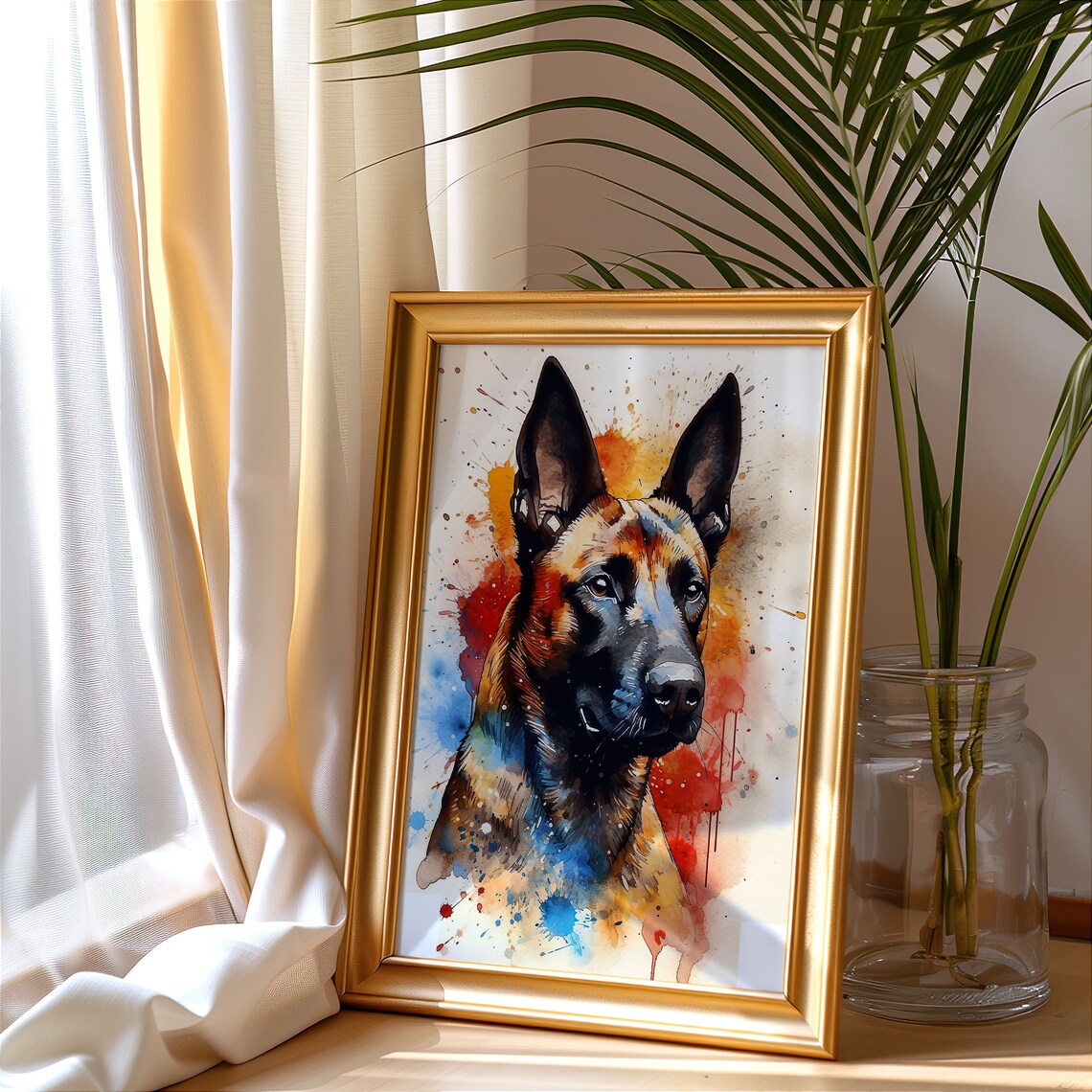 Belgian Malinois Watercolor Dog Portrait Loyal Pet Art Poster - Image 4