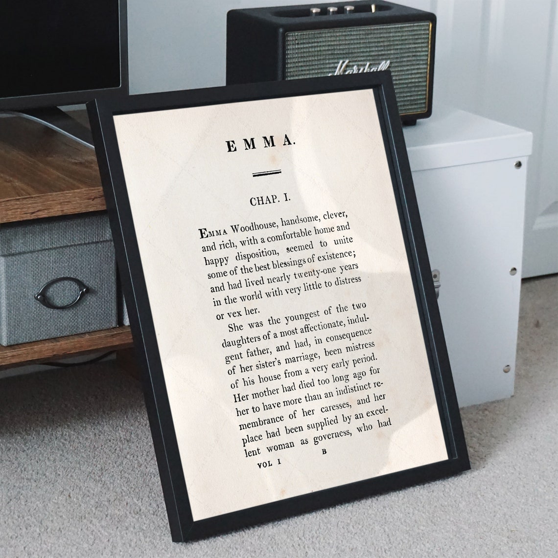Emma by Jane Austen Chapter 1 First Page Classic Book Art Print Poster - Image 2