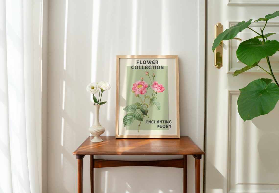 Flower Collection Enchanting Peony Vintage Botanical Decor Poster - Image 3