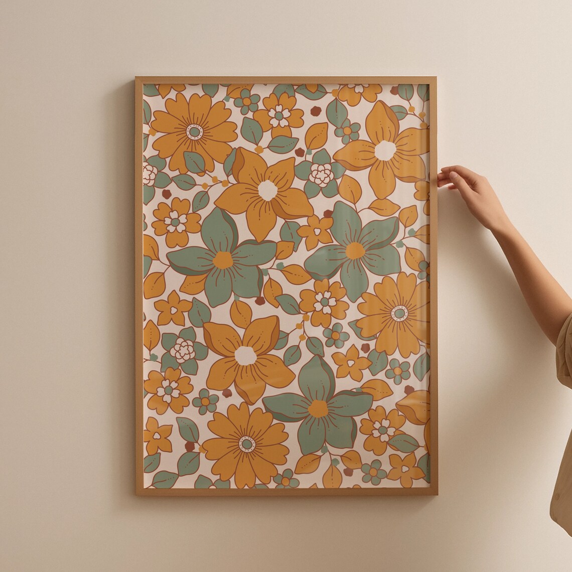 Retro Flower Floral Poster, Aesthetic Wall Decor - Image 4