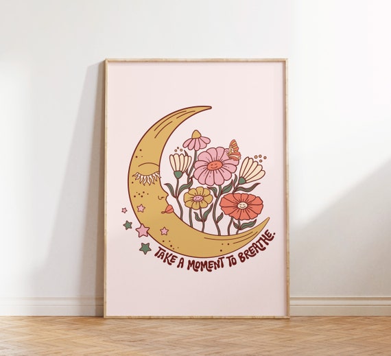 Retro Wall Art Print Inspirational Print Celestial Poster Wall Decor Retro Wall Art Housewarming Gift Trendy Print