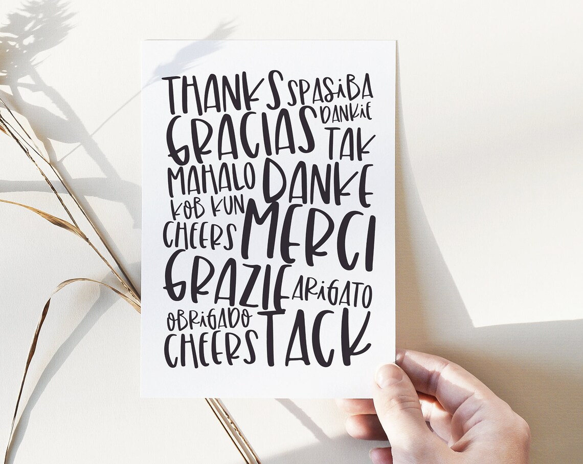 Thank You Languages, Merci Gracias Danke Art Print