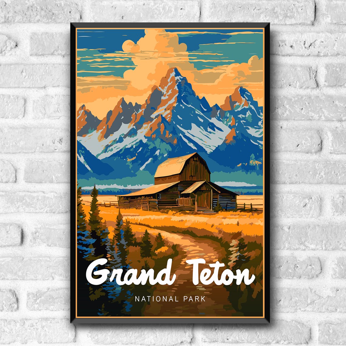 Grand Teton National Park Postcard Wall Art Print - Image 3