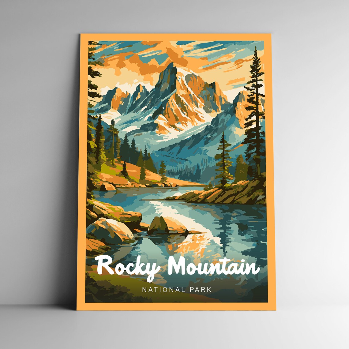 Rocky Mountain National Park Vintage Travel Poster