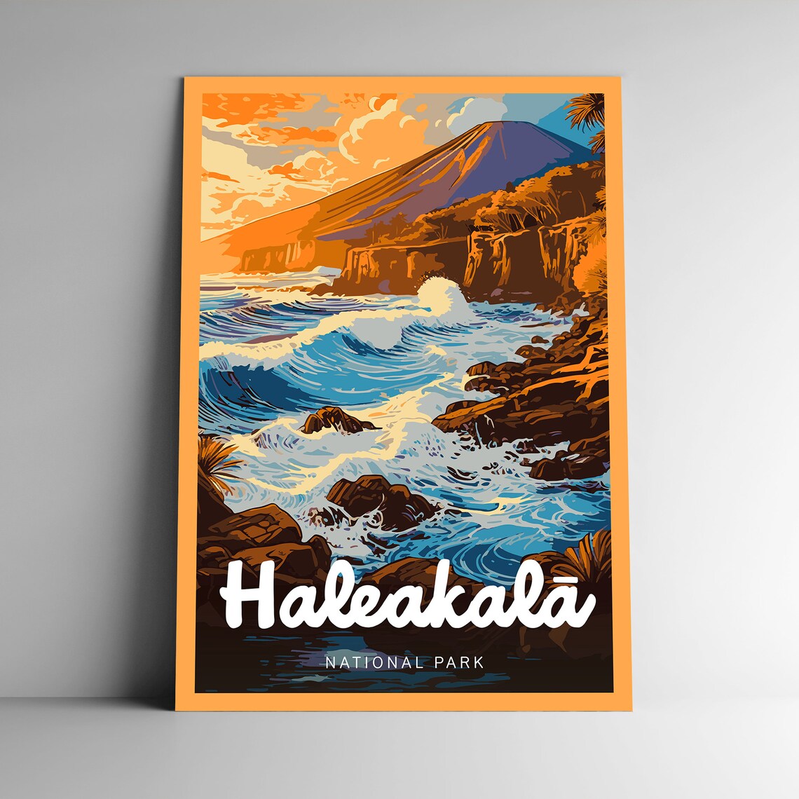 Haleakala National Park Vintage Travel Poster