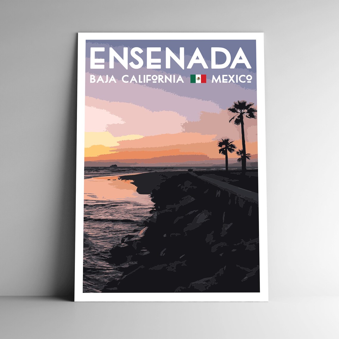 Ensenada WPA Style Vintage Travel Poster