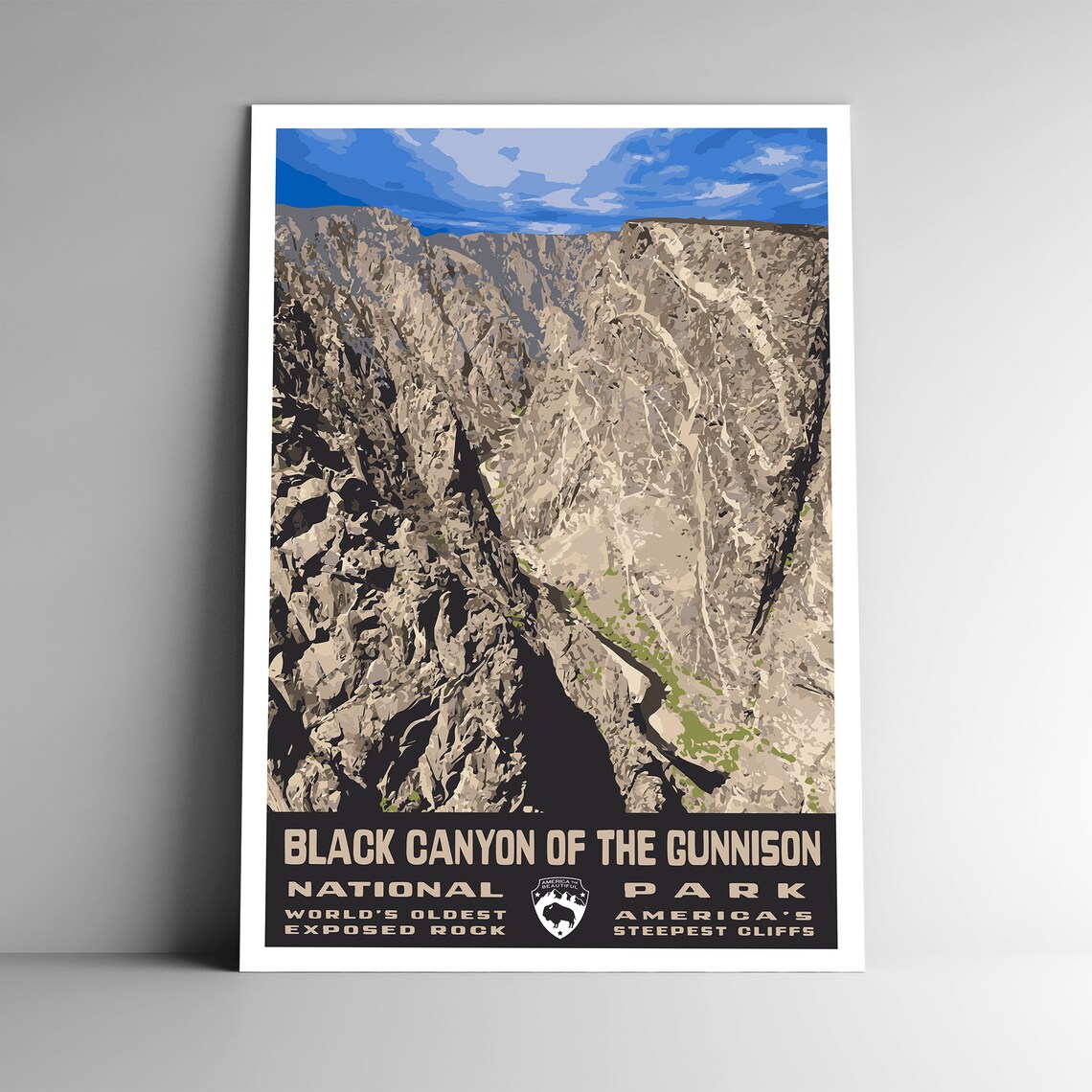 Black Canyon Of The Gunnison Vintage Travel Poster Print