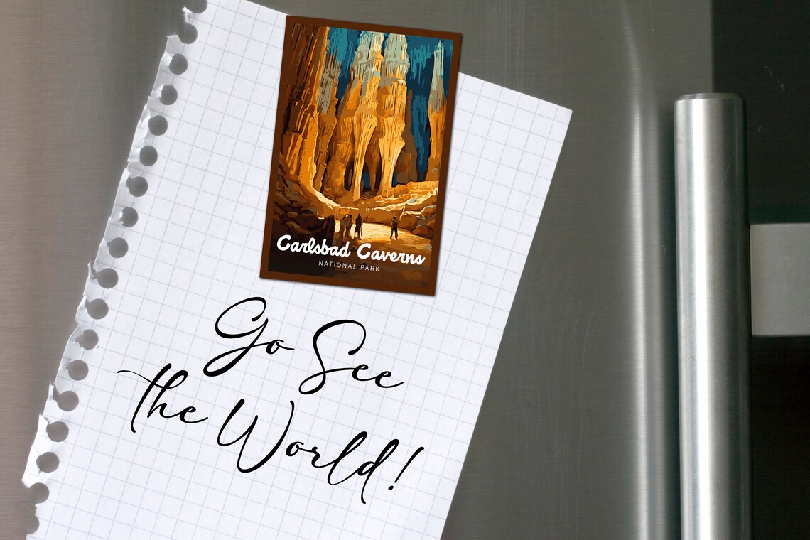 Carlsbad Caverns National Park Vintage Travel Poster, New Mexico - Image 2