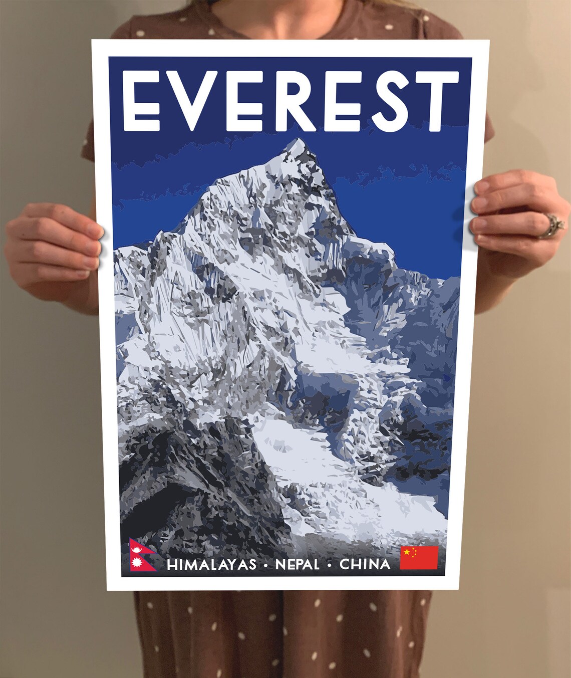 Everest Vintage WPA Style Travel Poster Art Print - Image 2