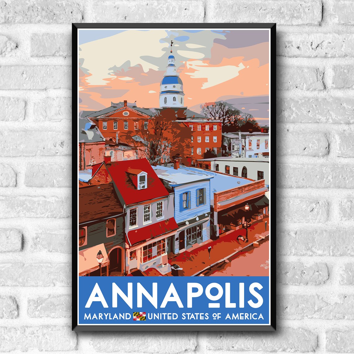 Annapolis Maryland Vintage Style Travel Poster - Image 3