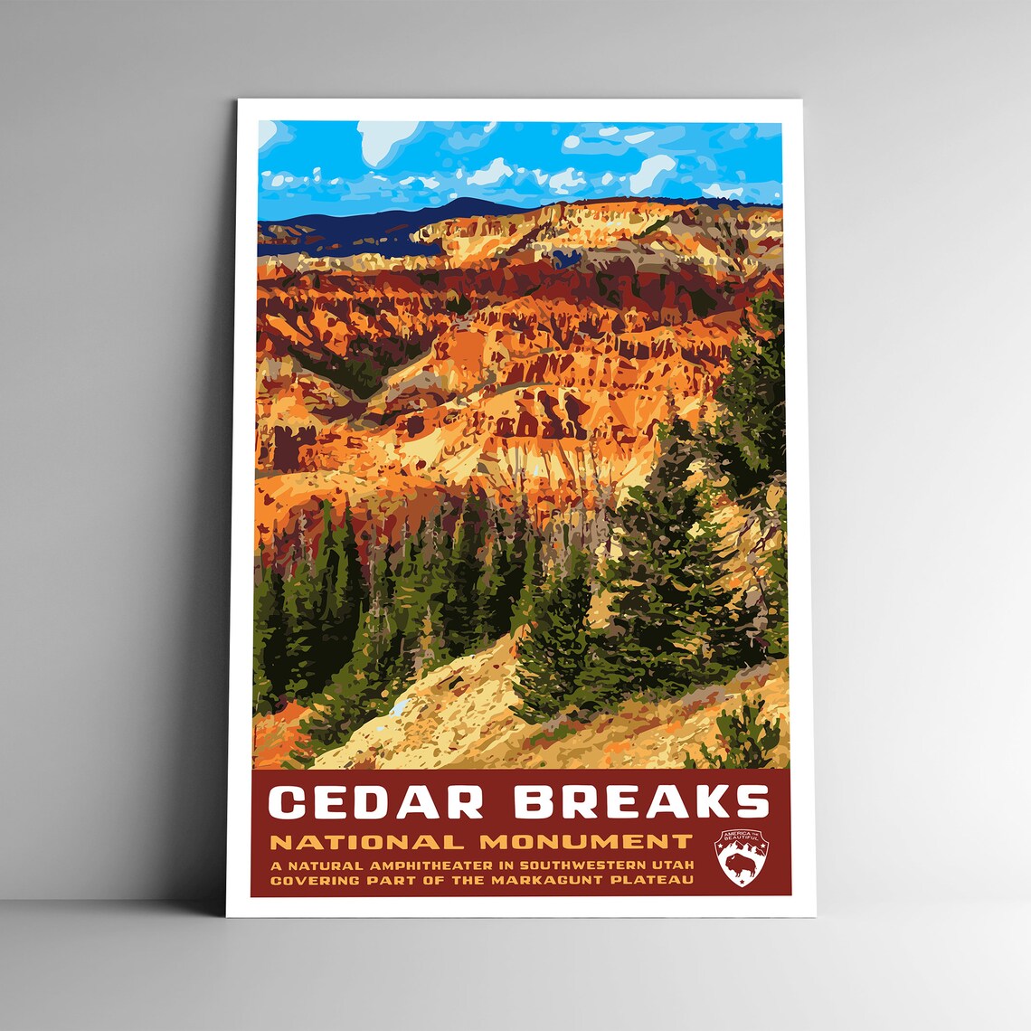 Cedar Breaks National Monument Vintage WPA Travel Poster