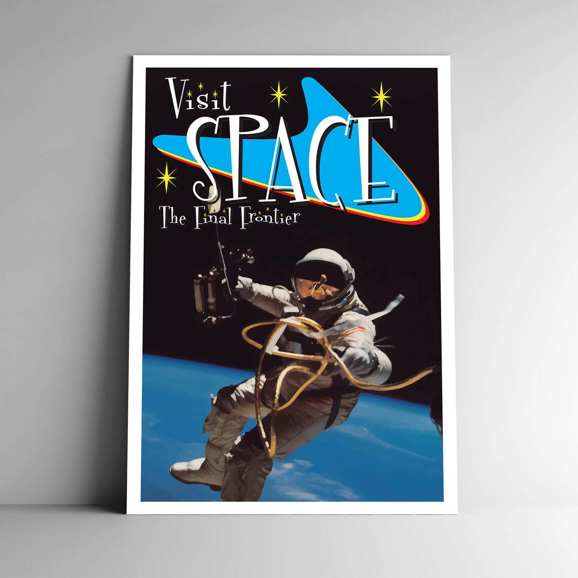 Visit Space 1950s Retro Style Travel Poster