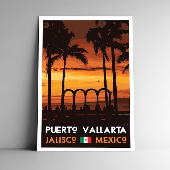 Puerto Vallarta Mexico Vintage Travel Poster Art Print