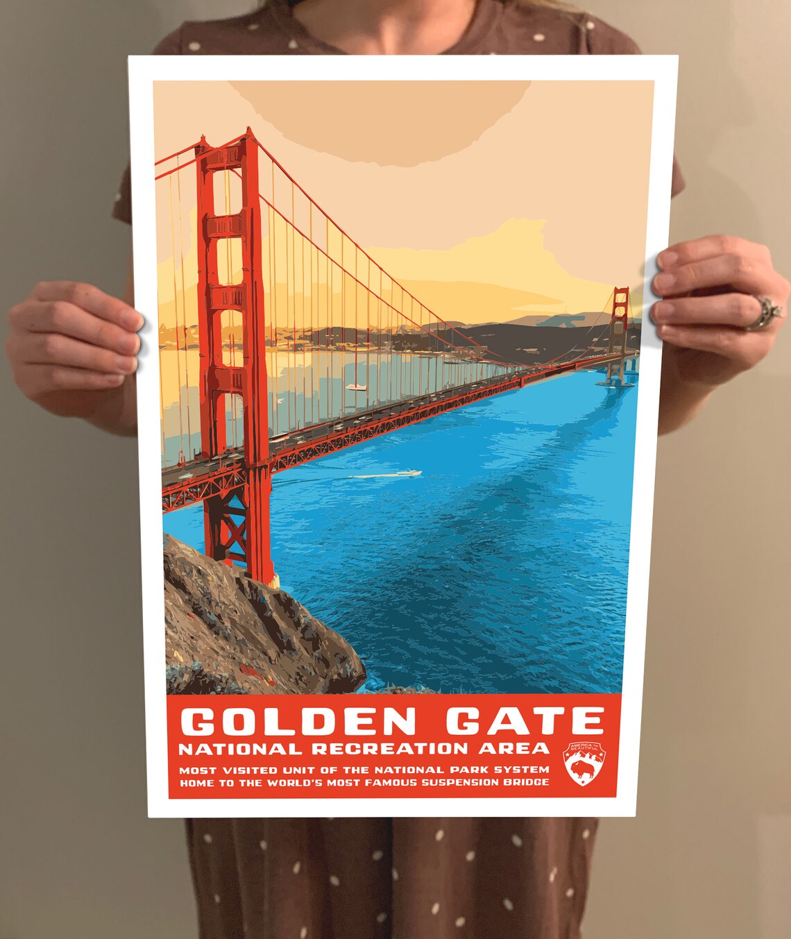 Golden Gate National Recreation Area Vintage Travel Poster - Image 2