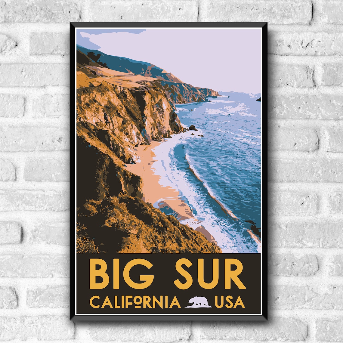 Big Sur Vintage Style Travel Poster Art Print - Image 3