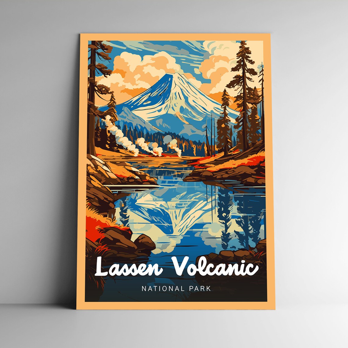 Lassen Volcanic National Park Vintage Travel Poster