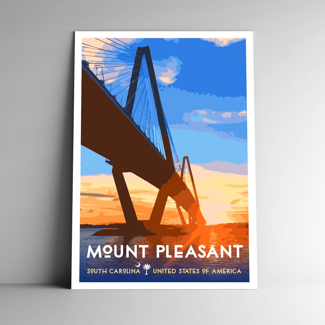 Mount Pleasant South Carolina Vintage Travel Poster