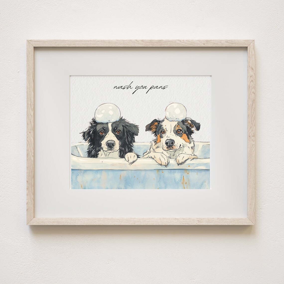 Custom Watercolor Pet Portrait Bathroom Wall Print - Image 2