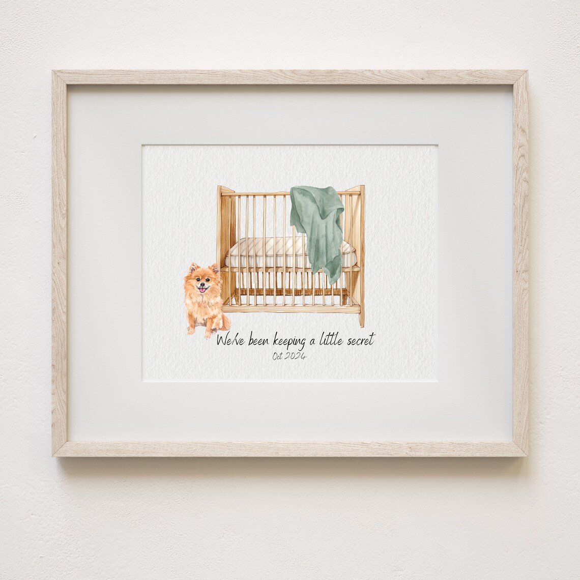 Pregnancy Announcement Watercolor Art Print