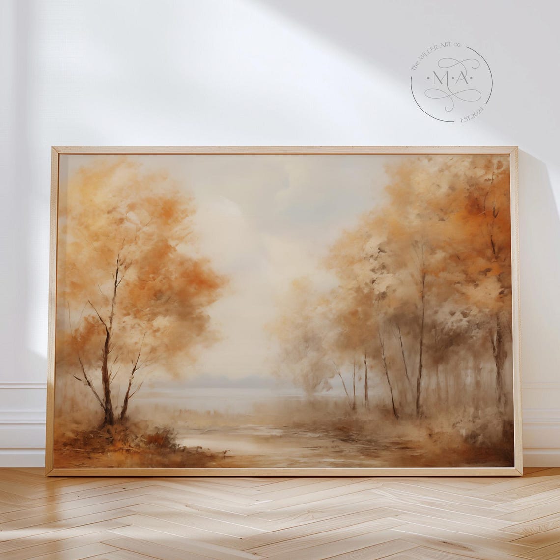 Fall Forest Autumn Golden Trees Impressionist Landscape Poster