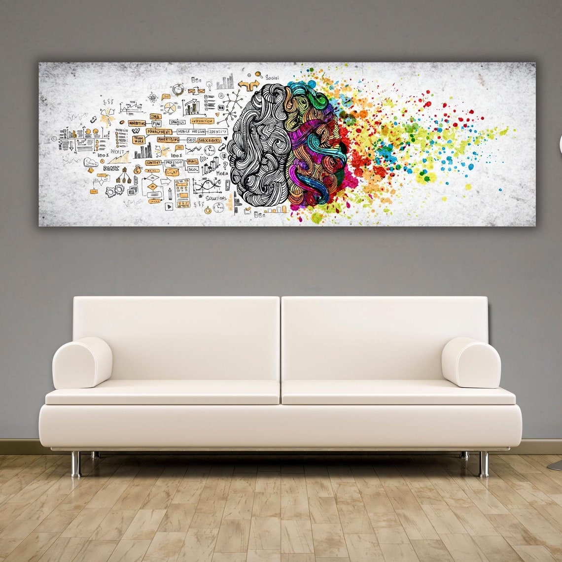 Left Brain Right Brain Logic vs Creativity Colorful Anatomy Art Poster - Image 3