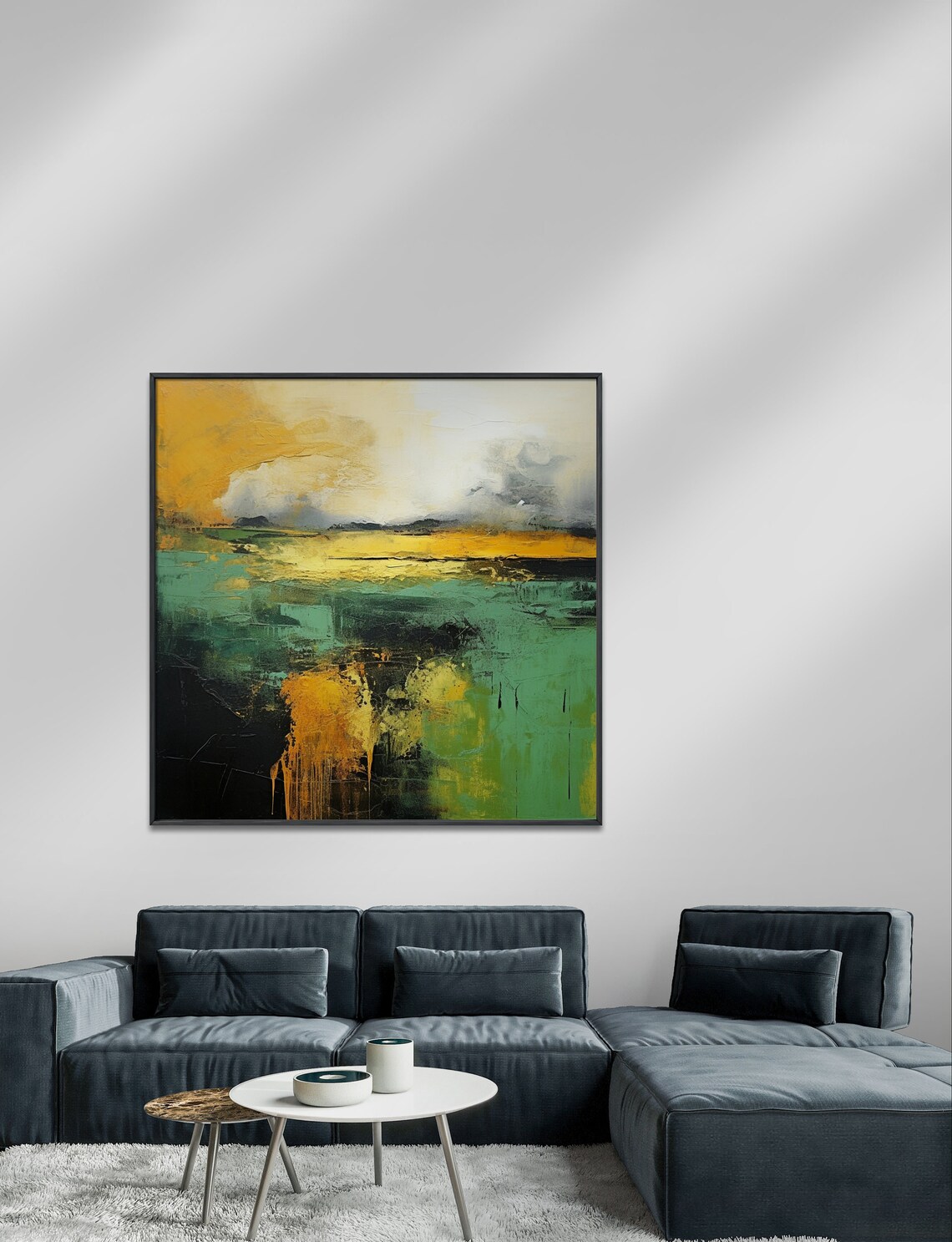 Black And Gold Abstract Painting, Modern Decor